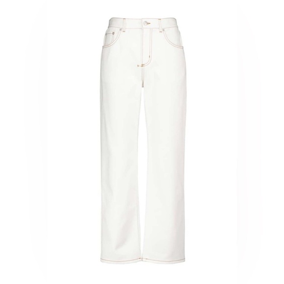NWT Alexander McQueen White Straight Leg Denim Jeans Sz 28 - Picture 1 of 15